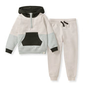 Color Blocked Sweatshirt & Pants Set - Bobcat